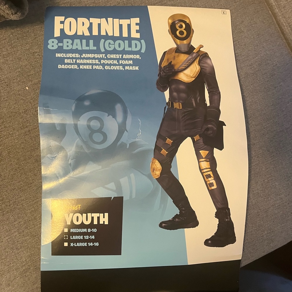 Fortnite 8 ball gold costume